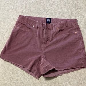 High waisted dusty rose corduroy shorts